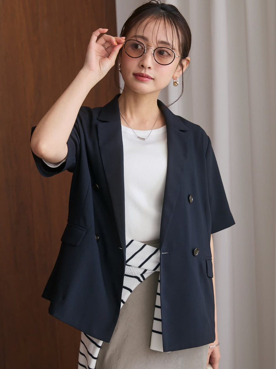 COHINA 接触冷感 とろみハーフスリーブジャケット 接触冷感】とろみハーフスリーブジャケット | 小柄・低身長女性向け