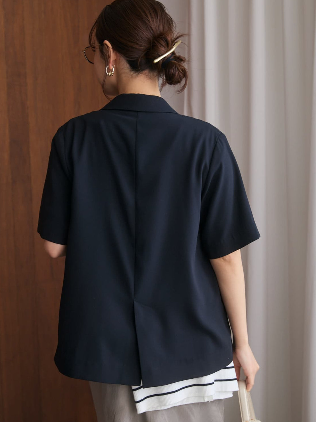 接触冷感】とろみハーフスリーブジャケット | 小柄・低身長女性向け