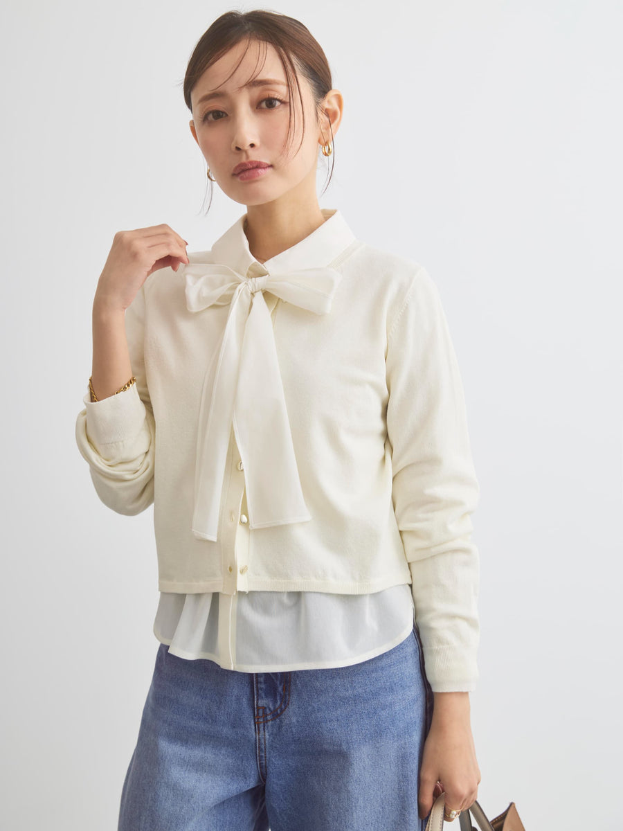 グロッシーゴールドボタンカーディガン　[通常]