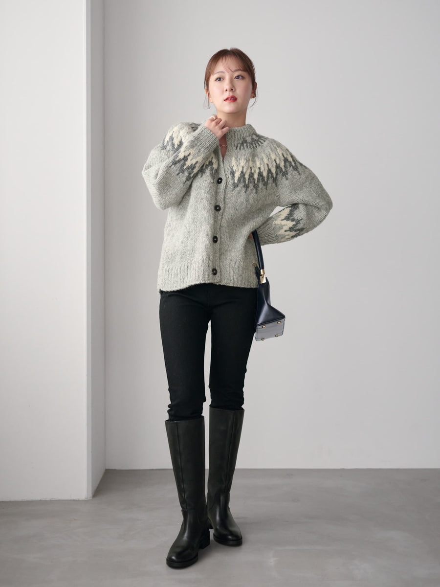 【NEPAL HAND KNIT】求心柄カーディガン　[通常]
