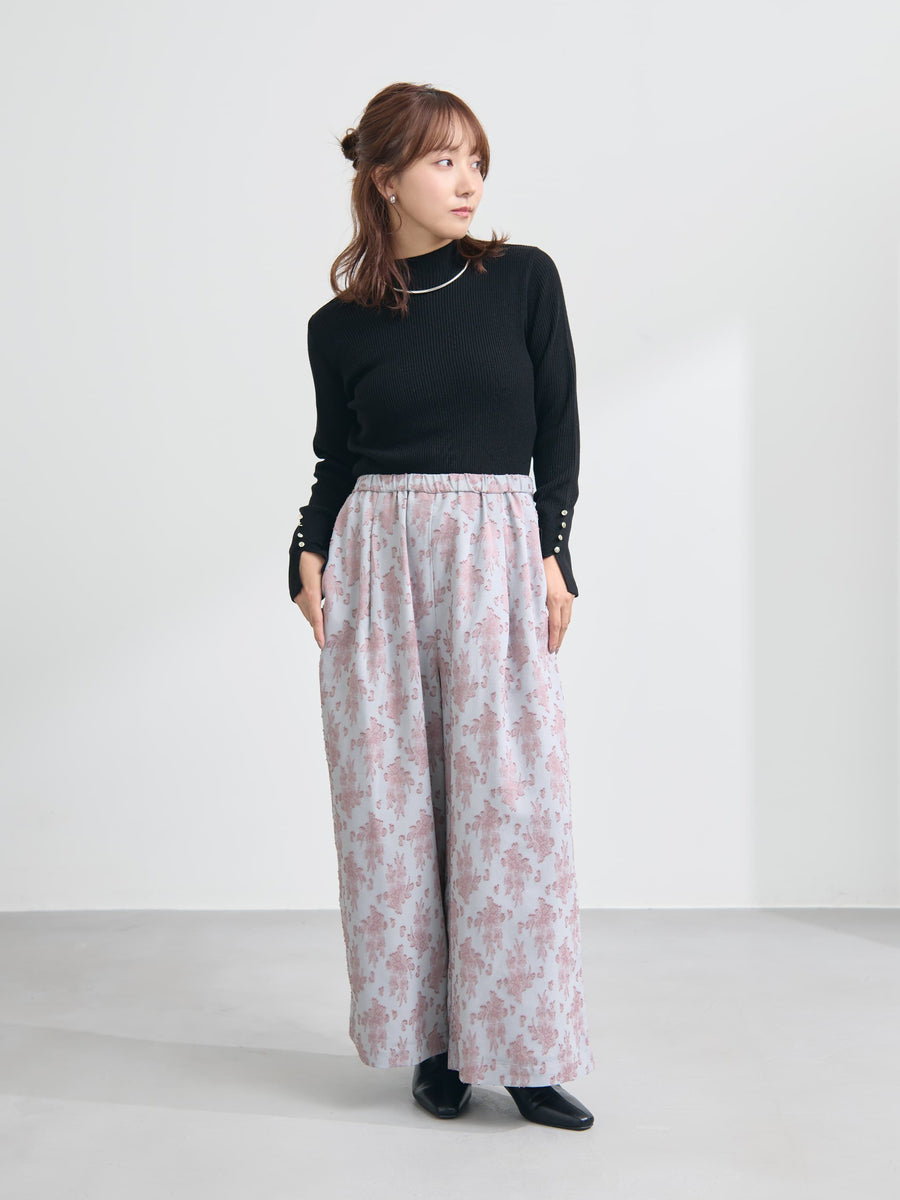 カシミヤブレンドゴールドボタンニット　[通常]