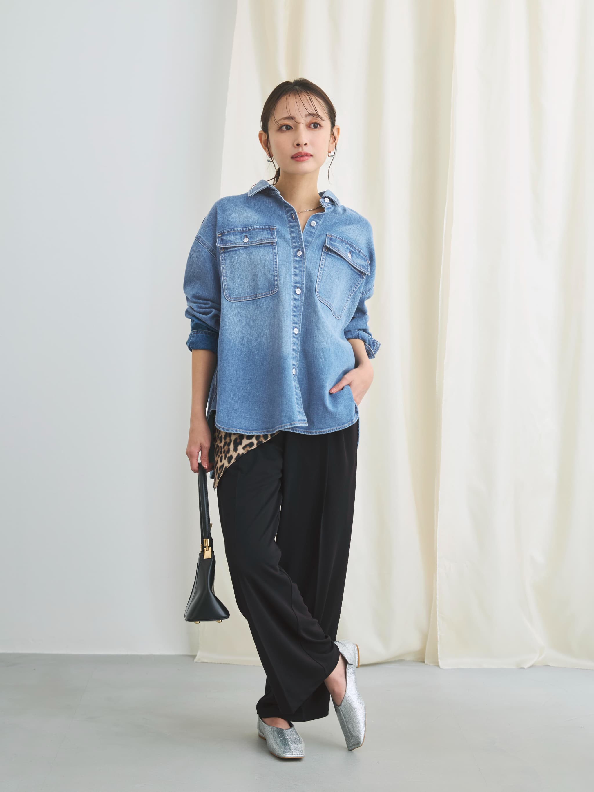 Healthy DENIM×COHINA】LEMON BALM デニムビッグシャツ | 小柄・低身長