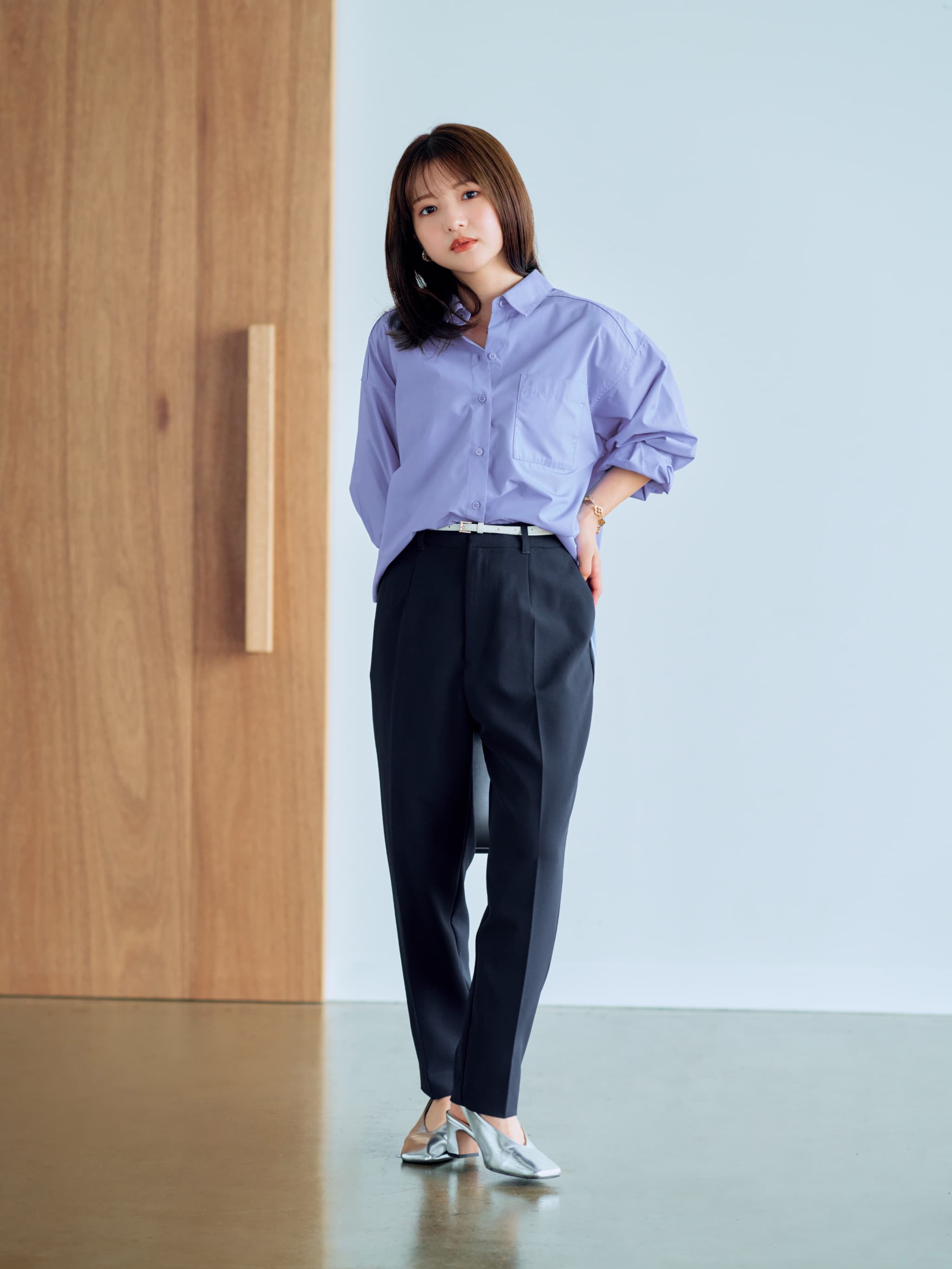 ダブルクロスウォッシャブルスリムパンツ-short & regular | 小柄・低