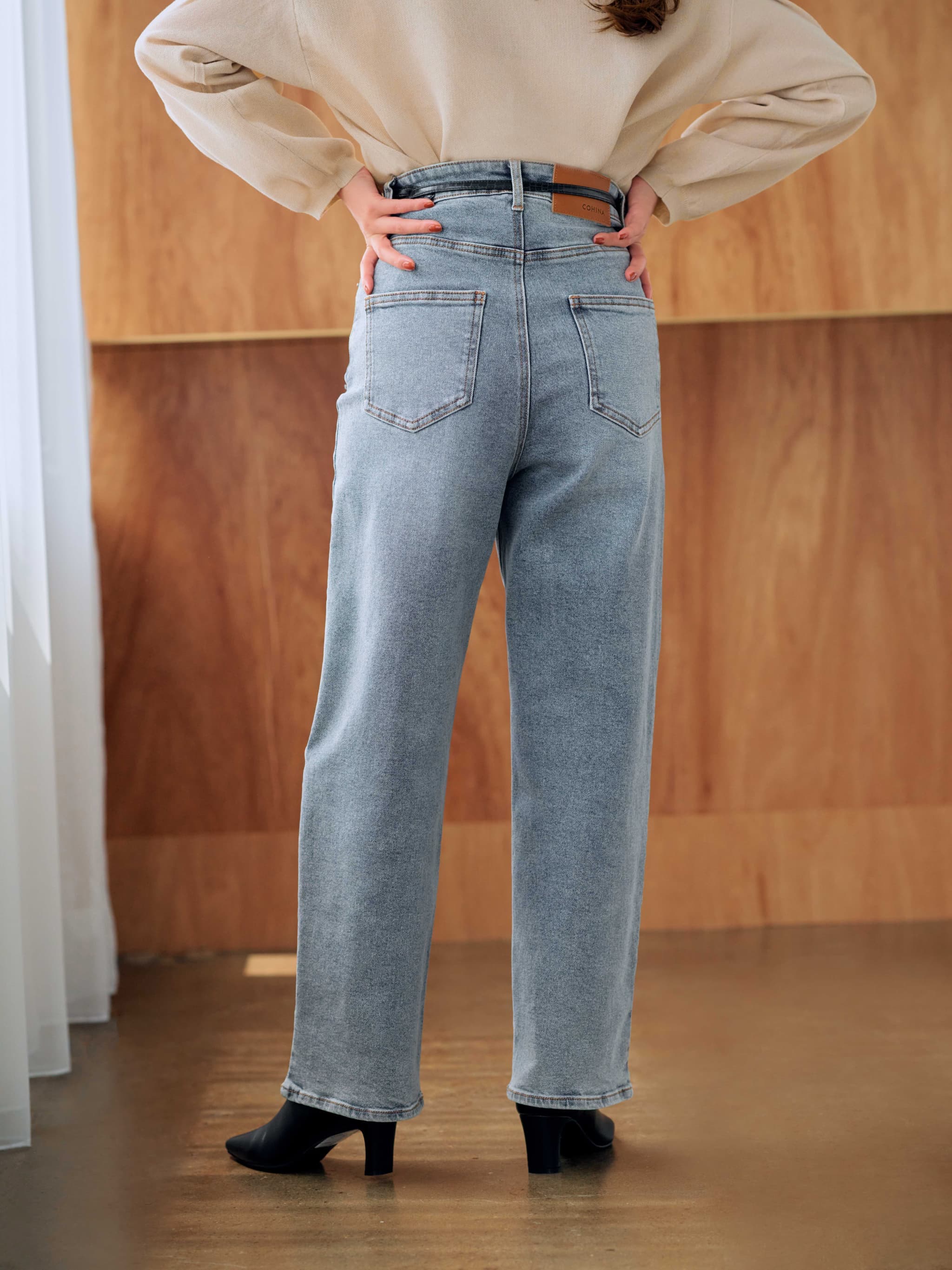 COHINA DENIM セミワイドストレート-short & regular | 小柄・低身長女性向けファッション通販、コーディネート |  COHINA STORE