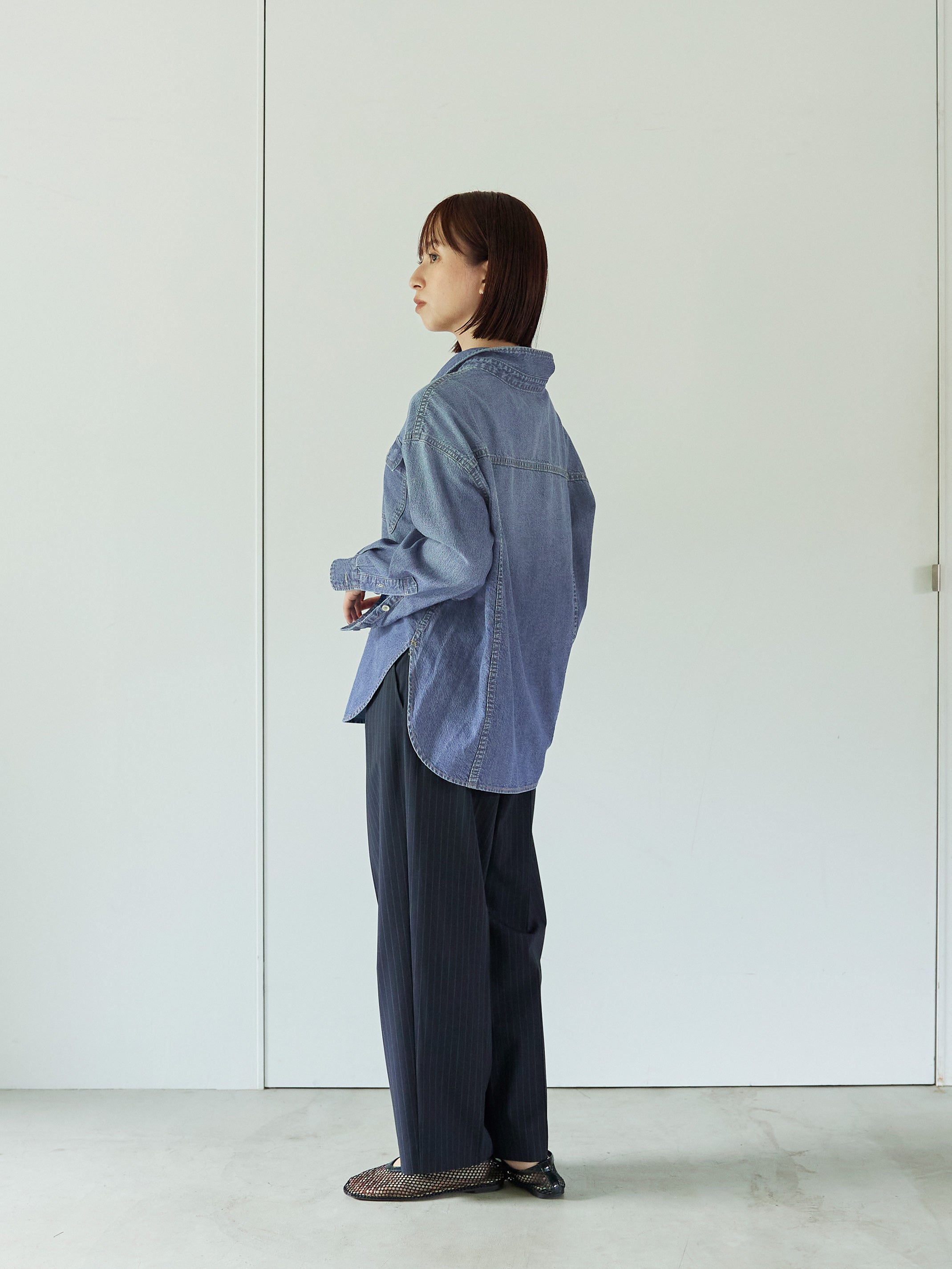 COHINA ダブルポケットデニムシャツジャケット　インディゴ COHINA ダブルポケットデニムシャツジャケット インディゴ