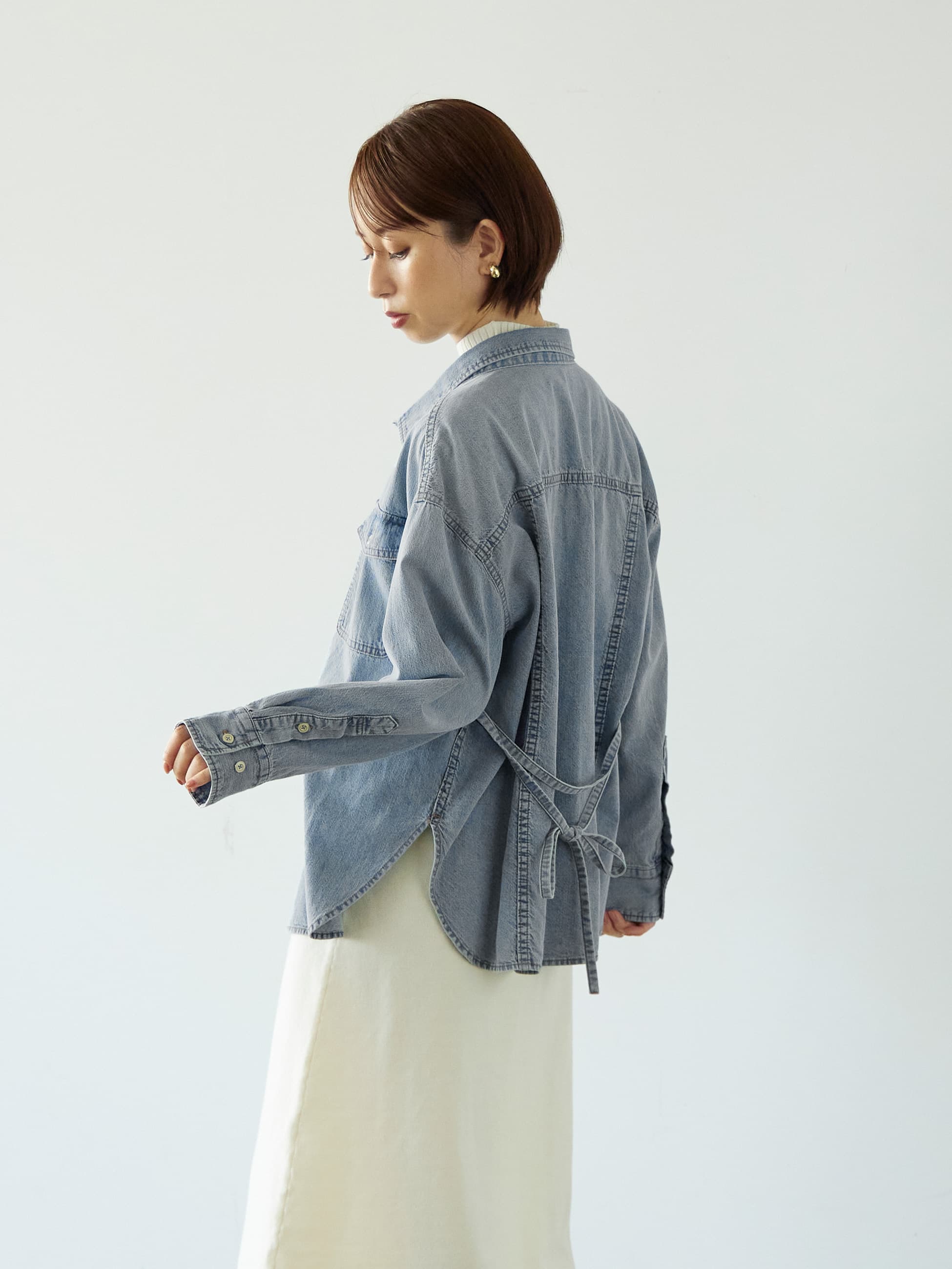 ダブルポケットデニムシャツ | 小柄・低身長女性向け