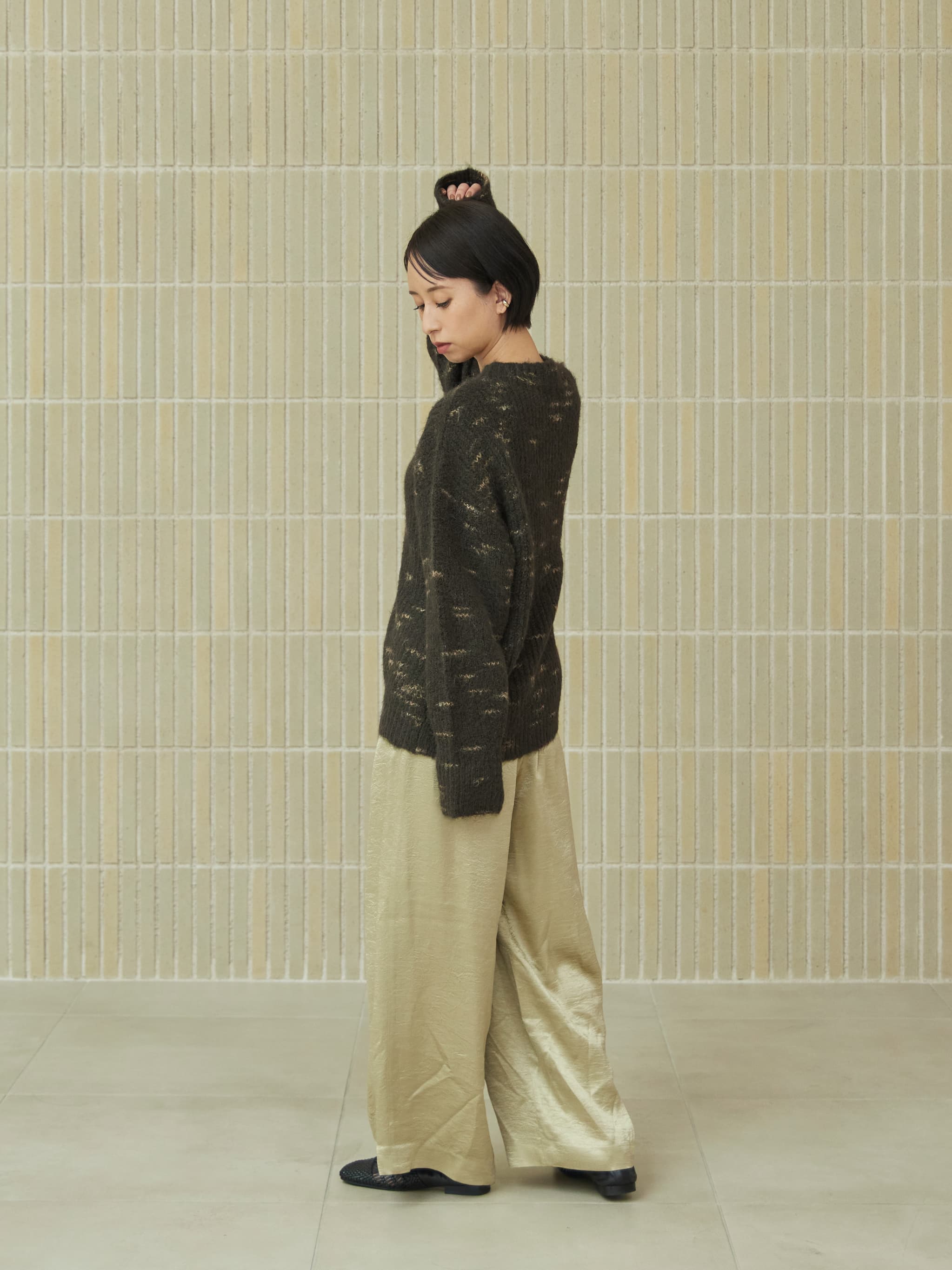 ヴィンテージサテンワイドパンツ | 小柄・低身長女性向けファッション