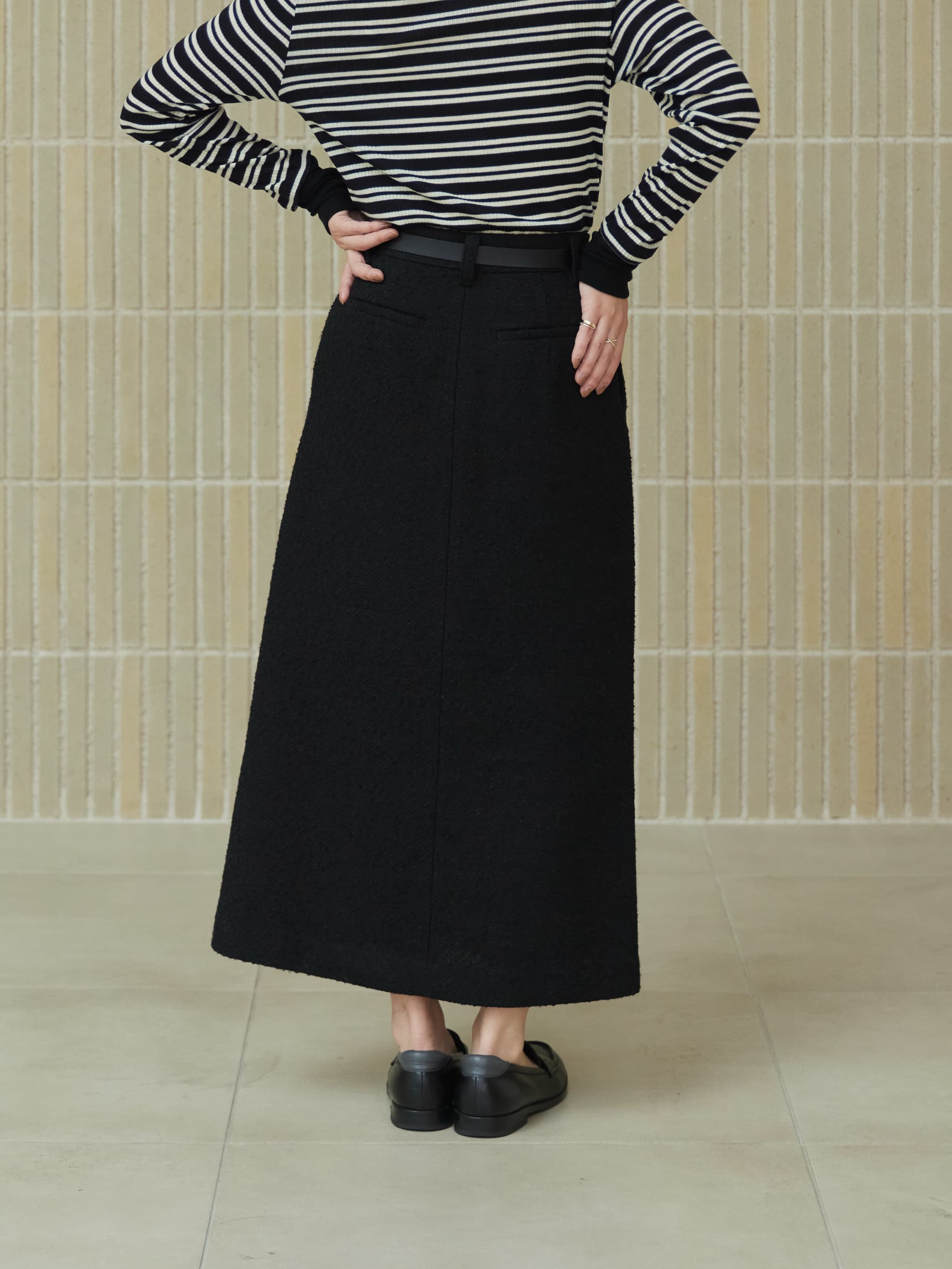 ネップツイードタックスカート | 小柄・低身長女性向けファッション
