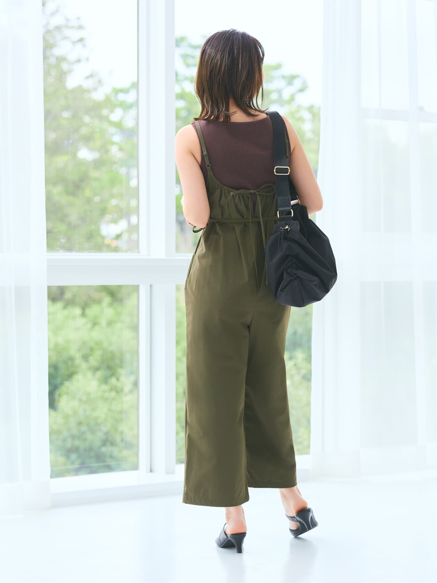 撥水】ドロストギャザーデザインバッグ | 小柄・低身長女性向け