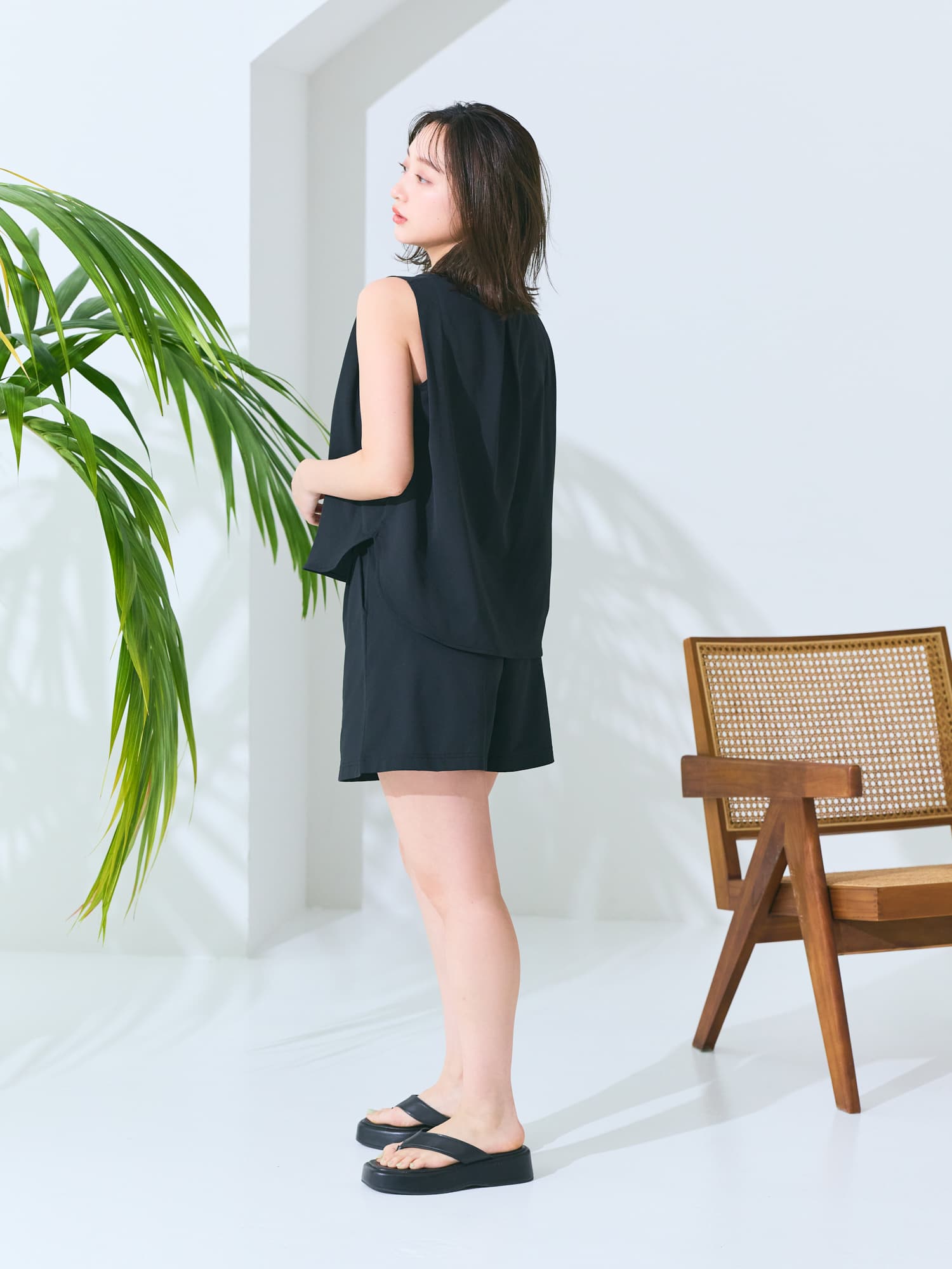 Swim Wear】UVカットタックスリーブセットアップ | 小柄・低身長
