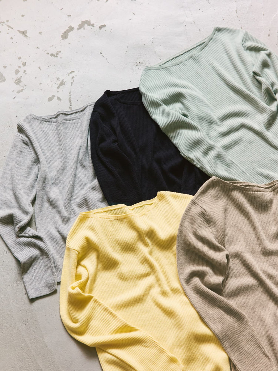 シルクウールボートネックリブニット　[通常]