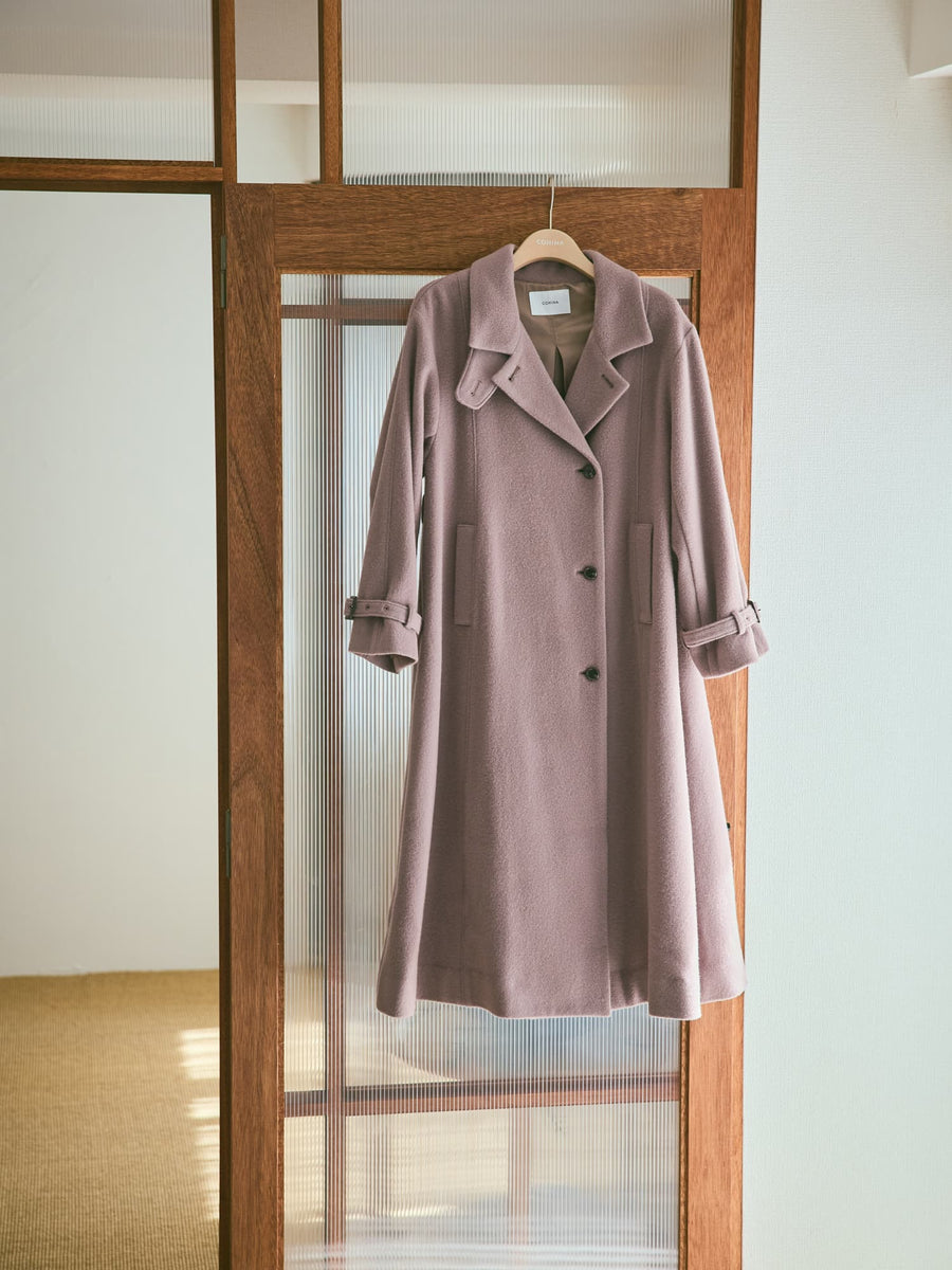 ＜sweetweb掲載＞セミダブルバックフレアウールコート-short & regular　[通常]