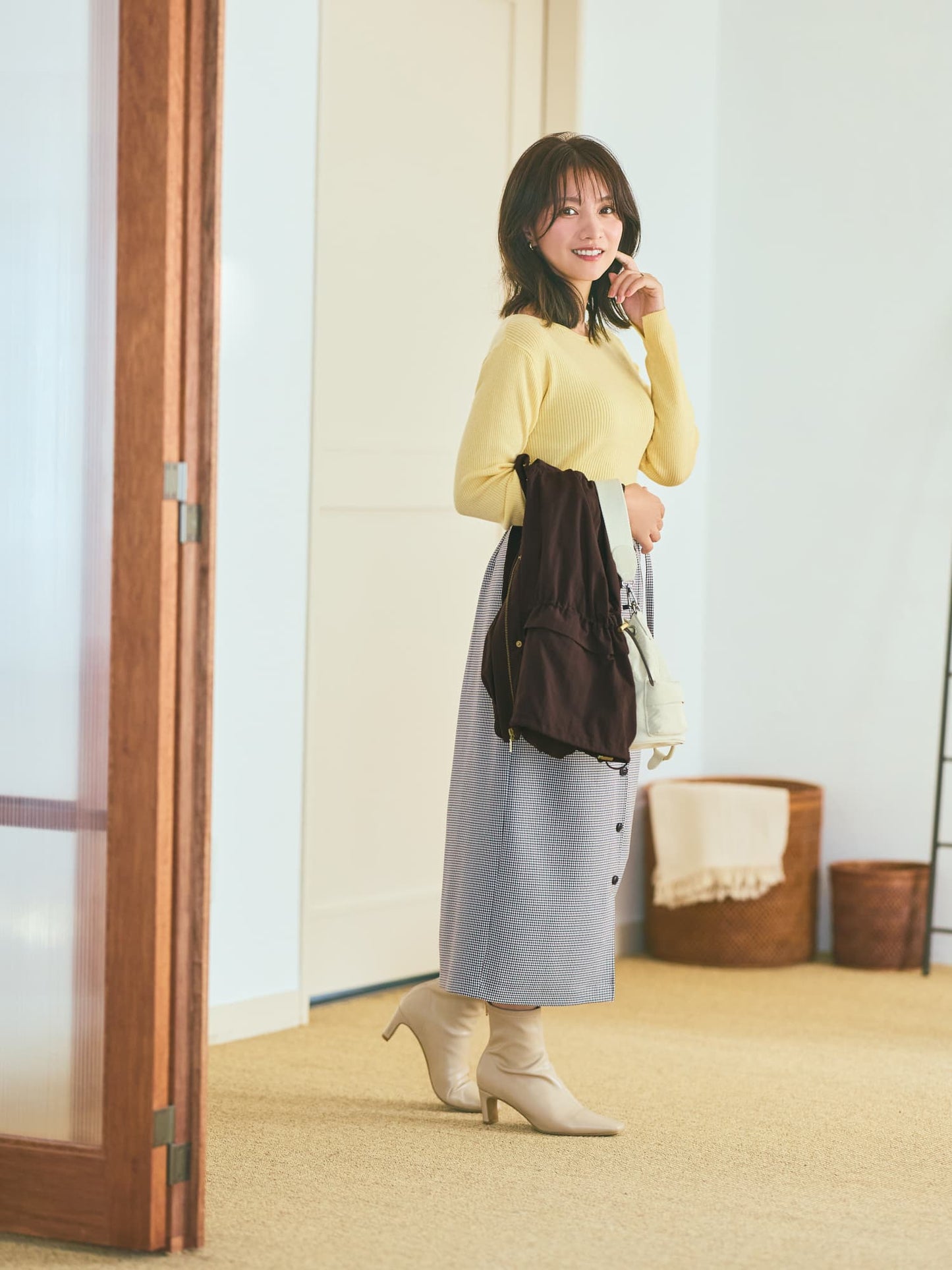 シルクウールボートネックリブニット　[通常]