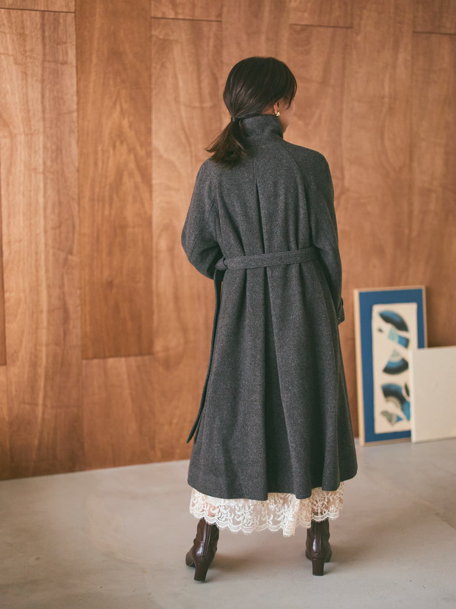 ＜sweetweb掲載＞セミダブルバックフレアウールコート-short & regular　[通常]