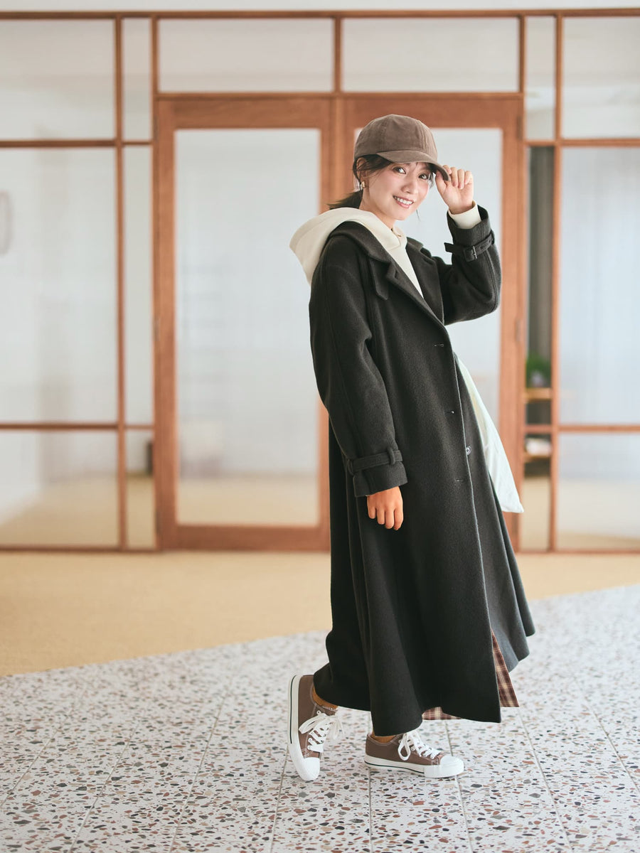 ＜sweetweb掲載＞セミダブルバックフレアウールコート-short & regular　[通常]