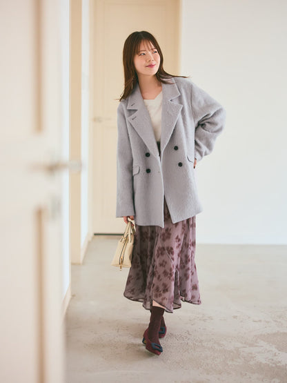 アルパカシャギーダブルコート　[通常]