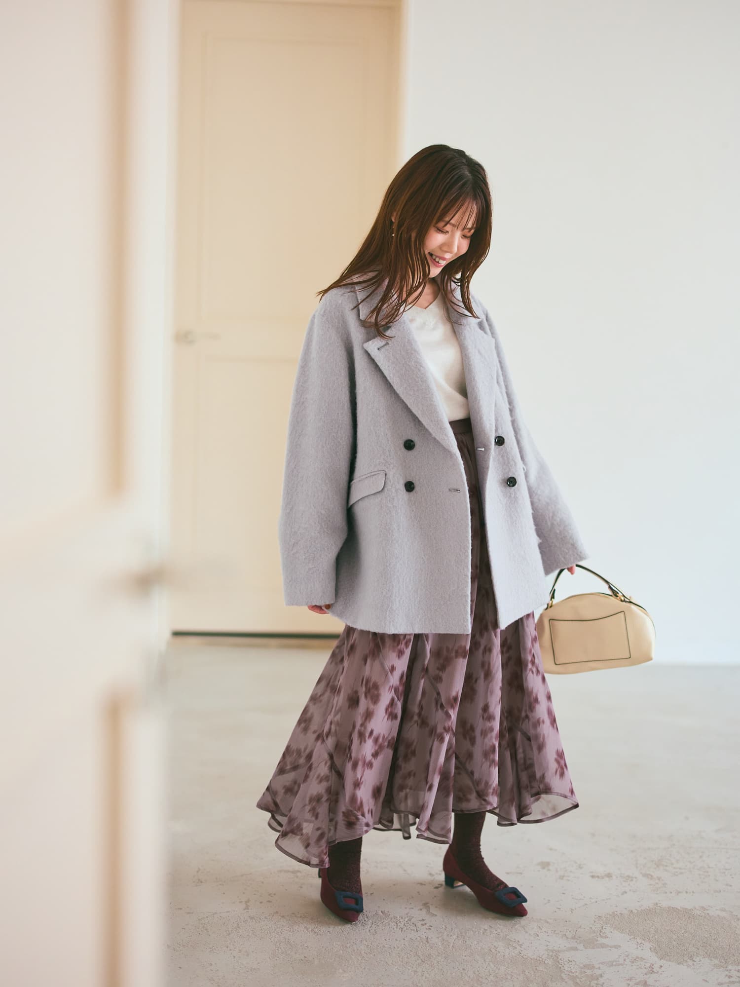 アルパカシャギーダブルコート | 小柄・低身長女性向けファッション