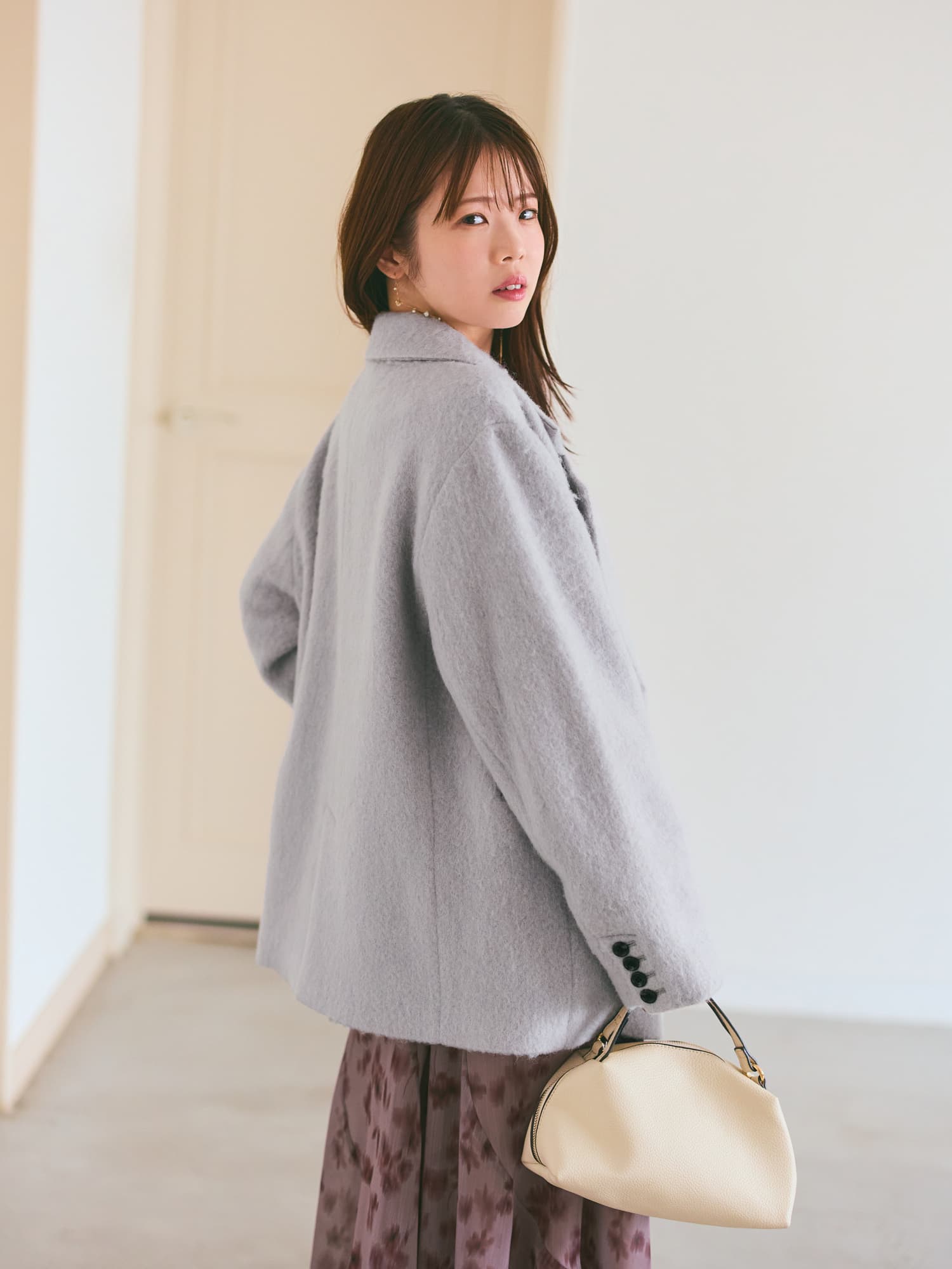 アルパカシャギーダブルコート | 小柄・低身長女性向けファッション