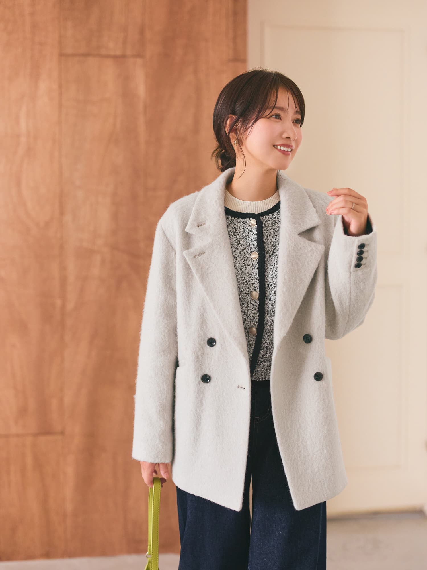 アルパカシャギーダブルコート | 小柄・低身長女性向けファッション