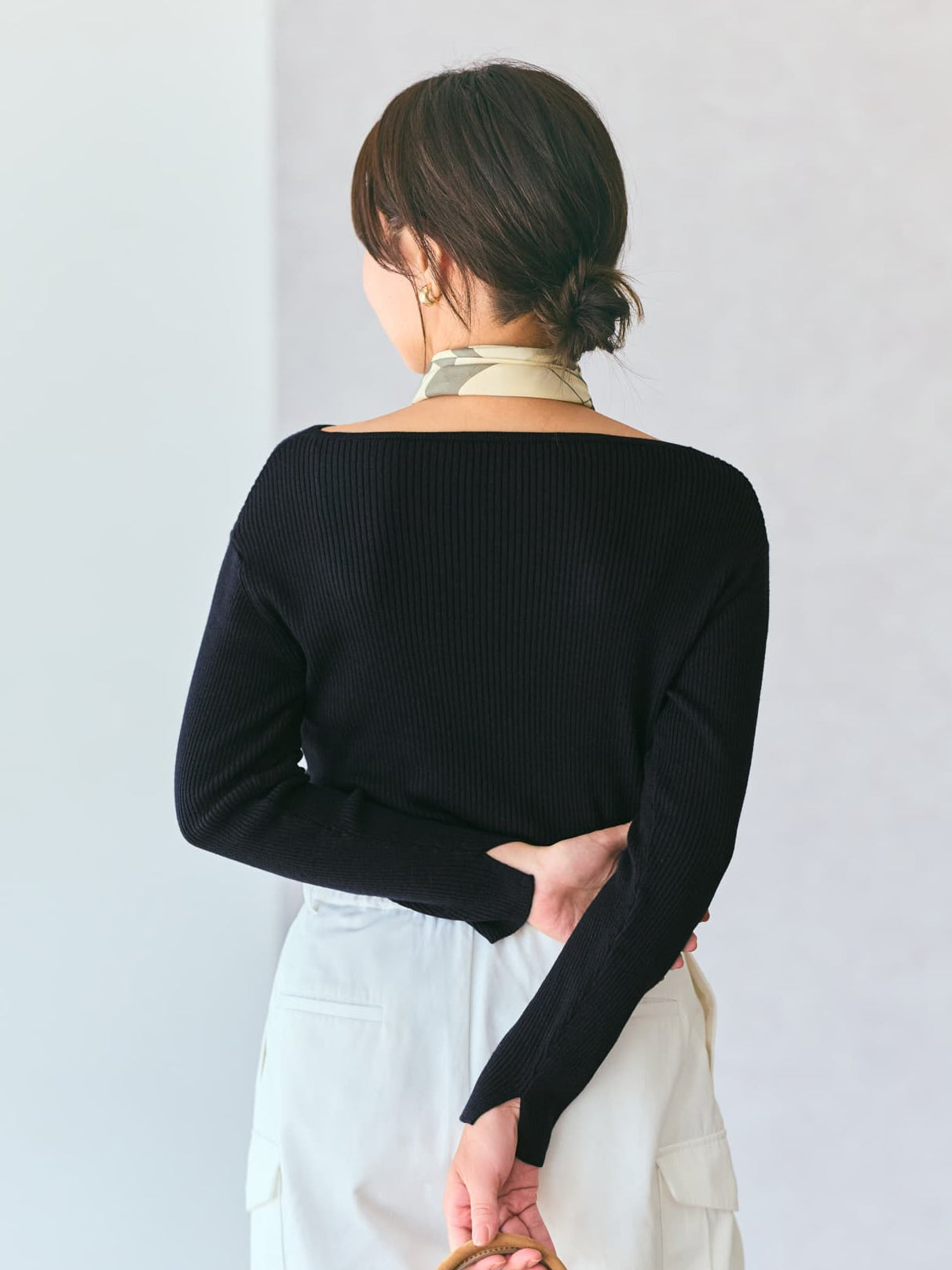 シルクウールボートネックリブニット　[通常]