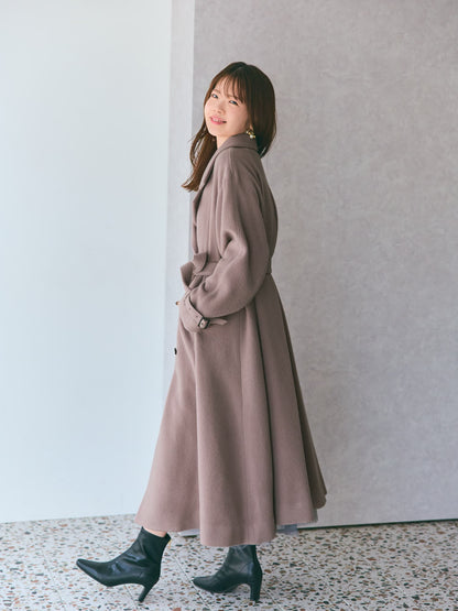 ＜sweetweb掲載＞セミダブルバックフレアウールコート-short & regular　[通常]