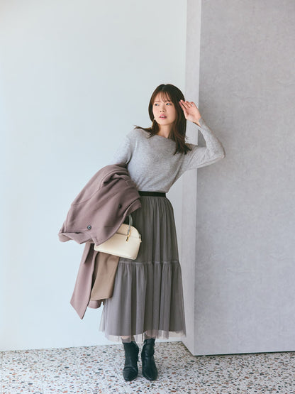 ＜sweetweb掲載＞セミダブルバックフレアウールコート-short & regular　[通常]