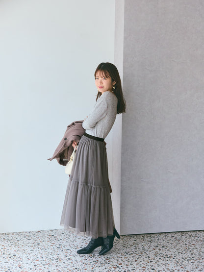 シルクウールボートネックリブニット　[通常]