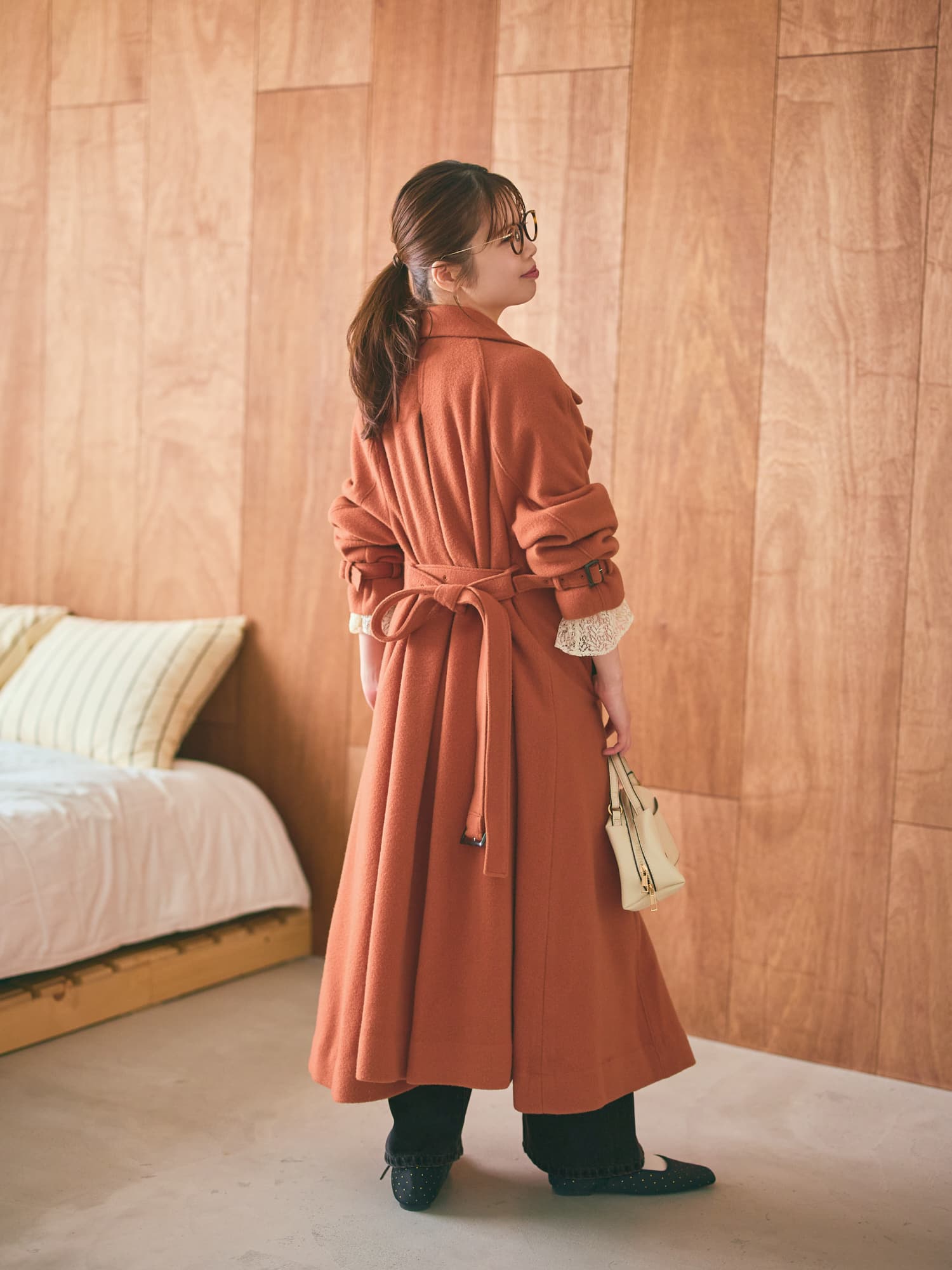 セミダブルバックフレアウールコート-short & regular | 小柄