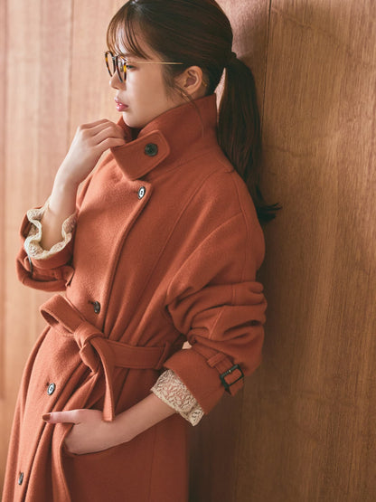 ＜sweetweb掲載＞セミダブルバックフレアウールコート-short & regular　[通常]