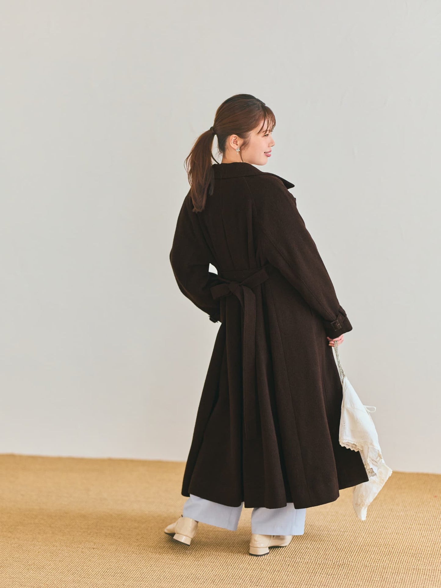 ＜sweetweb掲載＞セミダブルバックフレアウールコート-short & regular　[通常]