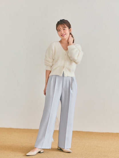 フェザーVネックカーディガン　[通常]