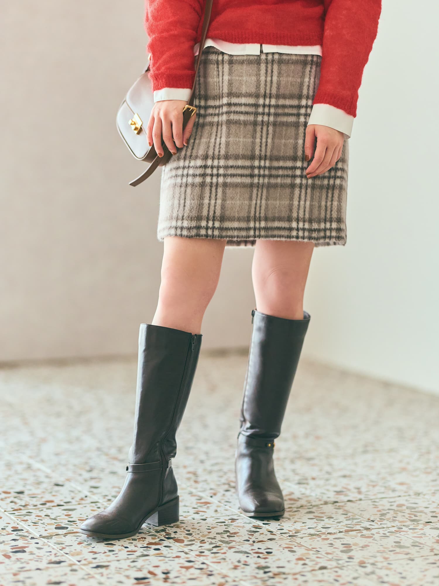 ECOLANAシャギーチェックスカート ECOLANAシャギーチェックスカート