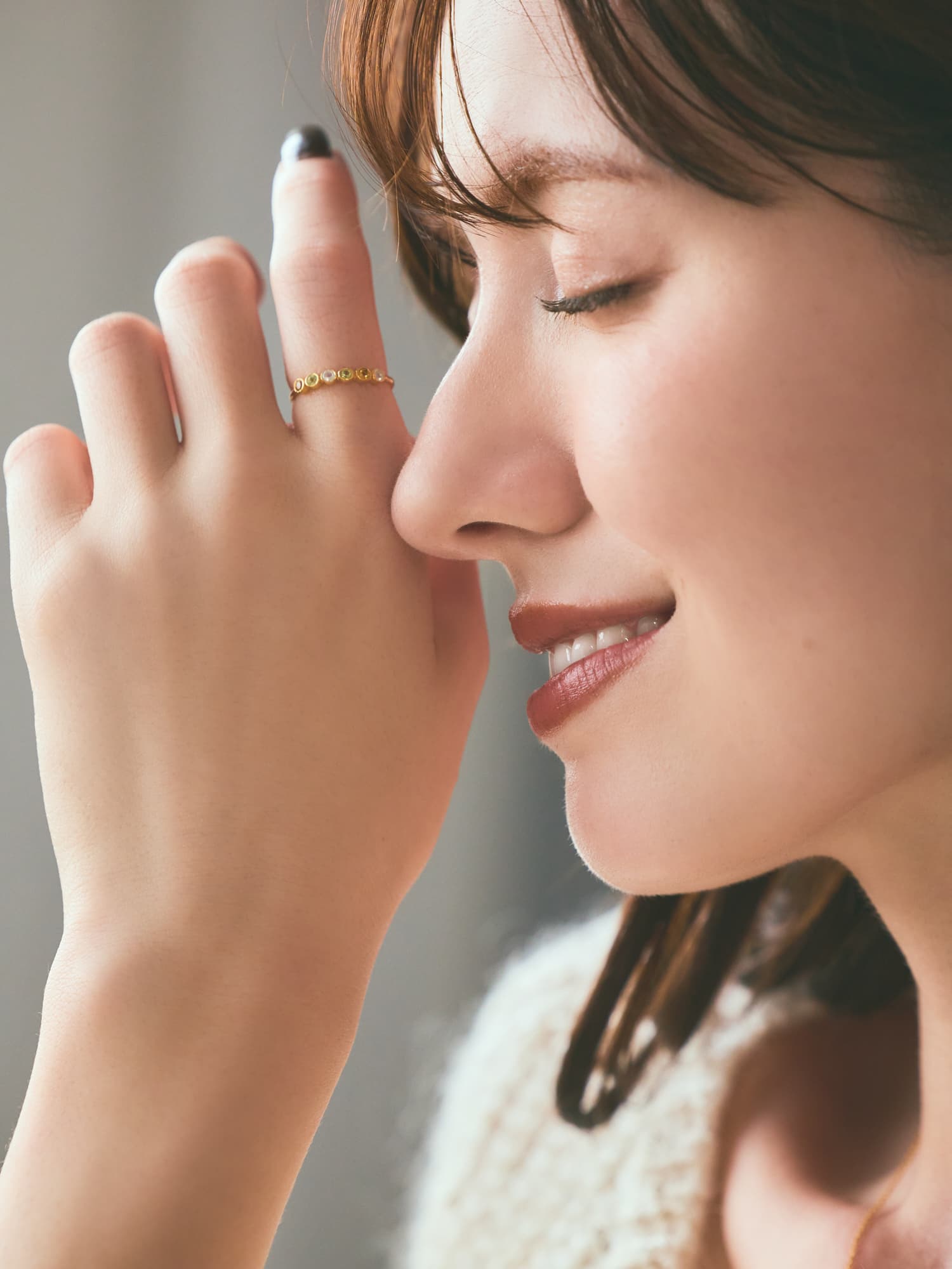 odulコラボ】ドットハーフエタニティリング　 cohina コヒナ odulコラボ】ドットハーフエタニティリング | 小柄・低身長女性向け