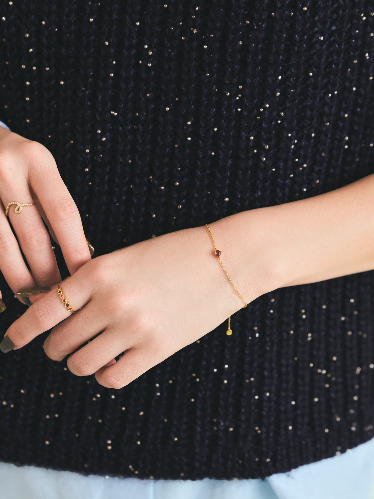 odulコラボ】ドットハーフエタニティリング | 小柄・低身長女性向け