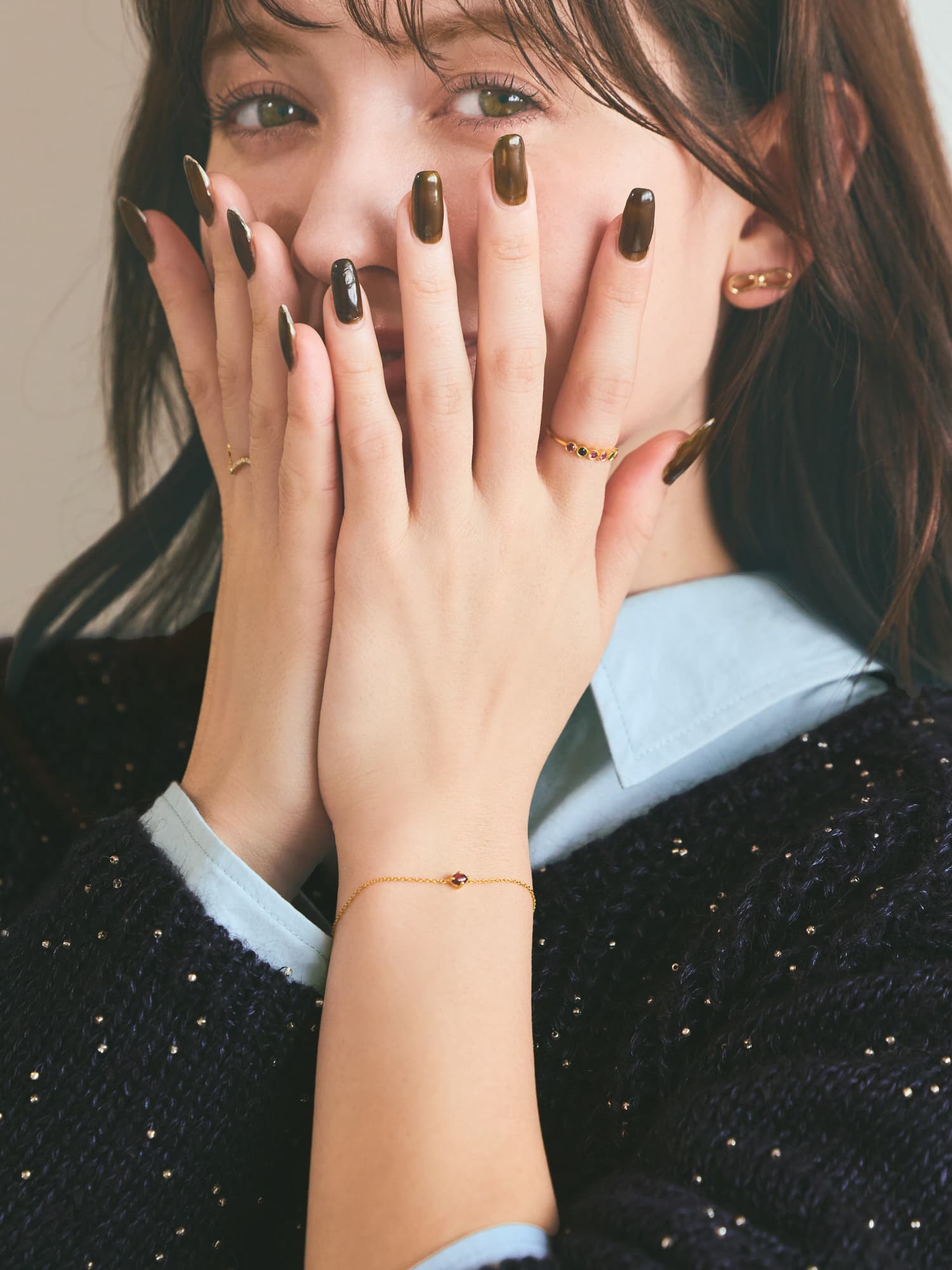 odulコラボ】ドットハーフエタニティリング　 cohina コヒナ odulコラボ】ドットハーフエタニティリング | 小柄・低身長女性向け