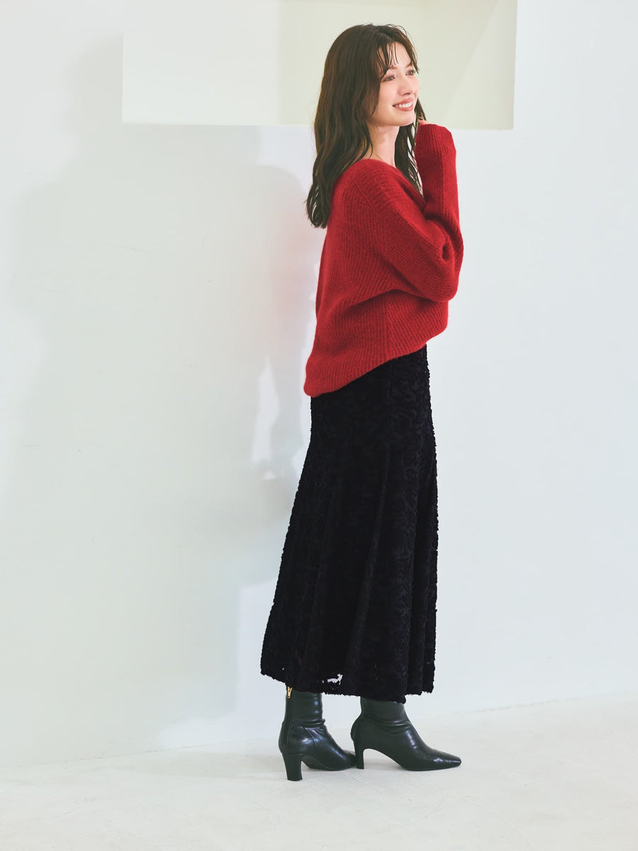 カットジャカードマーメイドスカート-short & regular　[通常]