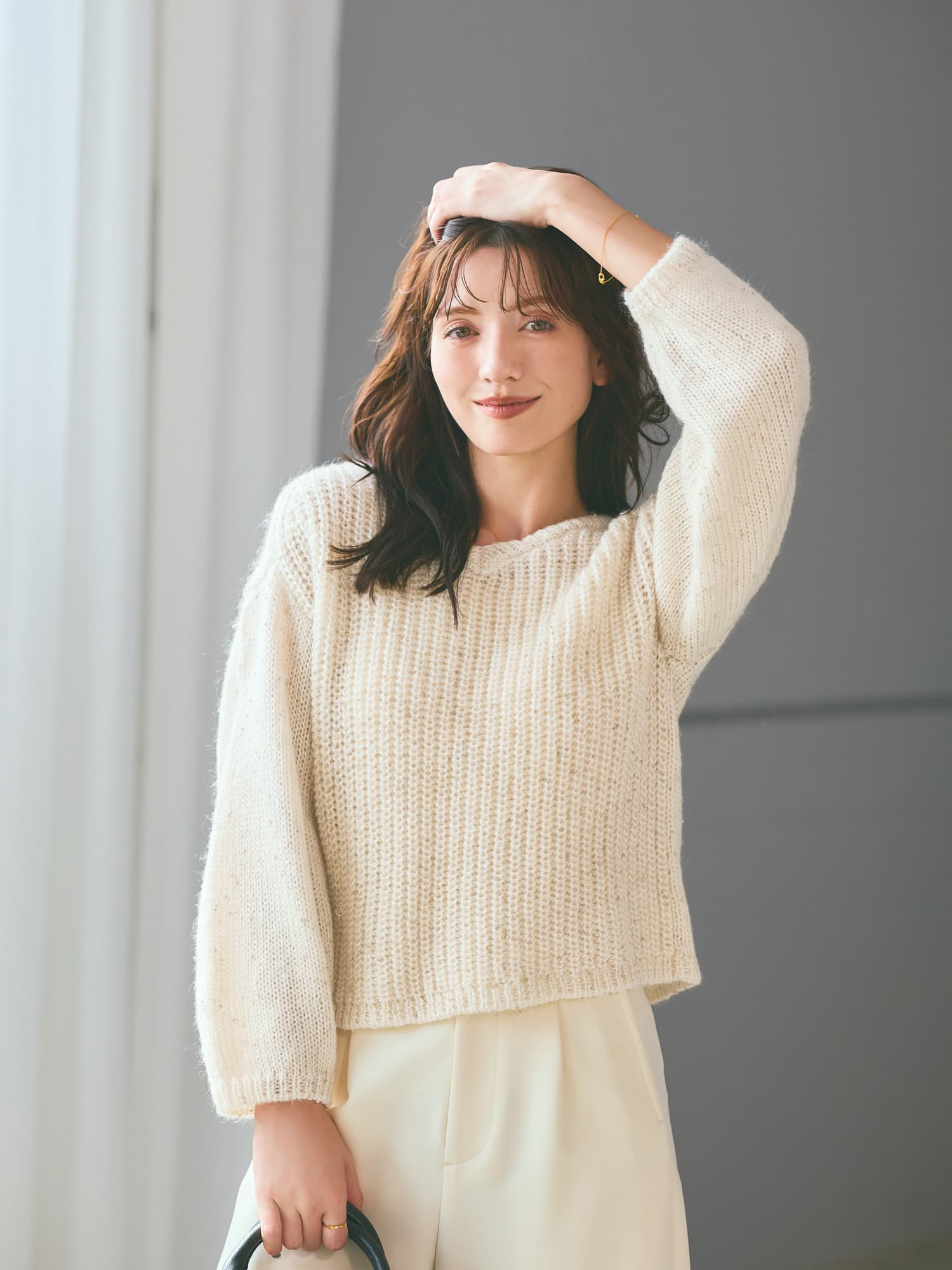 ニット＊COHINA ビーズヤーンミックスニット | 小柄・低身長女性向けファッション通販