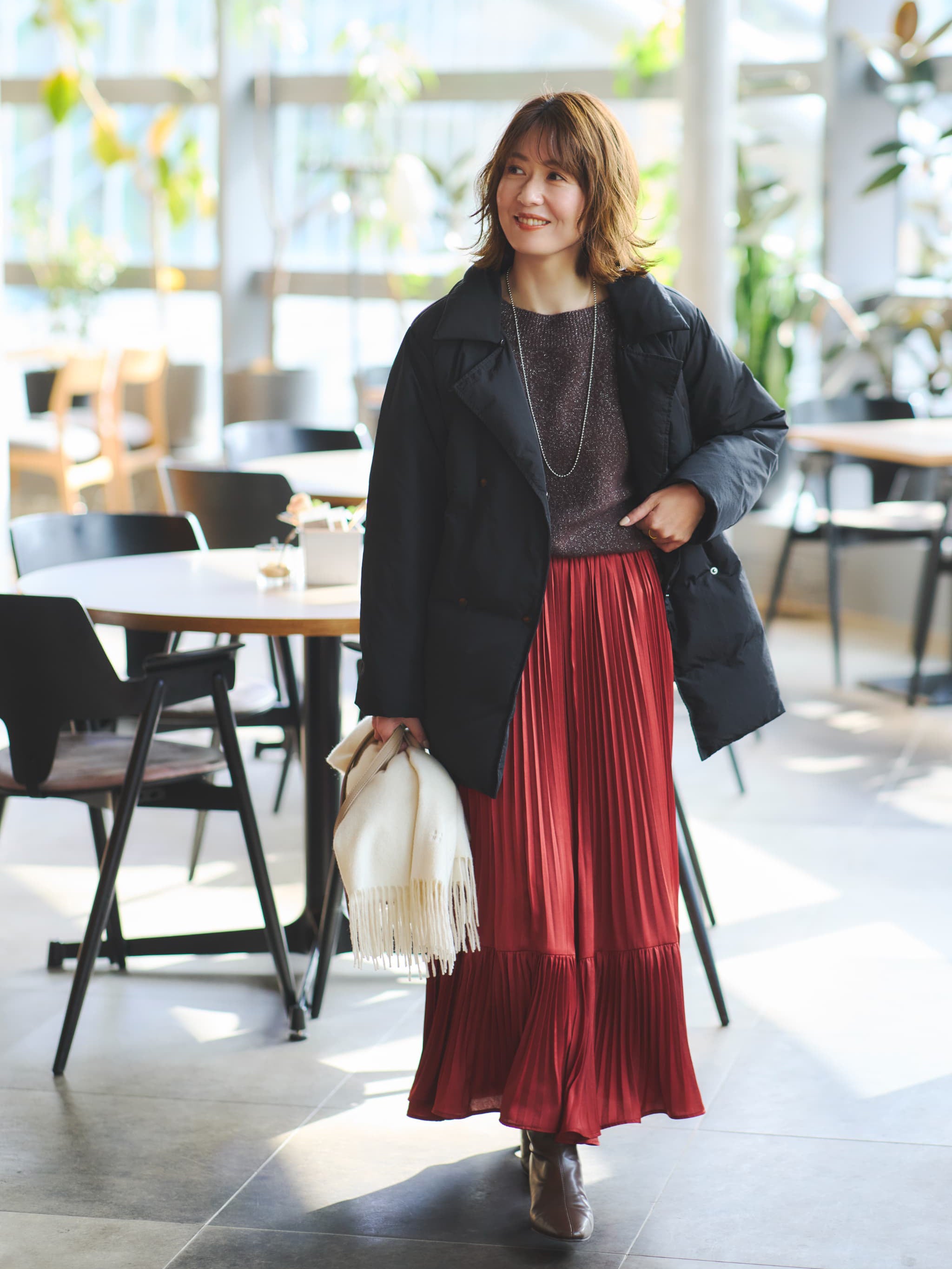 フォックスアンゴラ2wayネックニット | 小柄・低身長女性向け