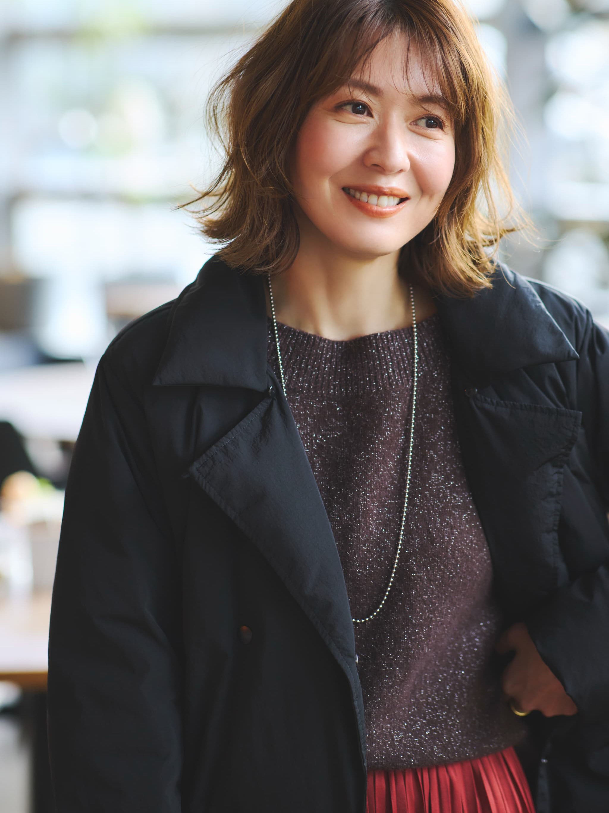 フォックスアンゴラ2wayネックニット | 小柄・低身長女性向け