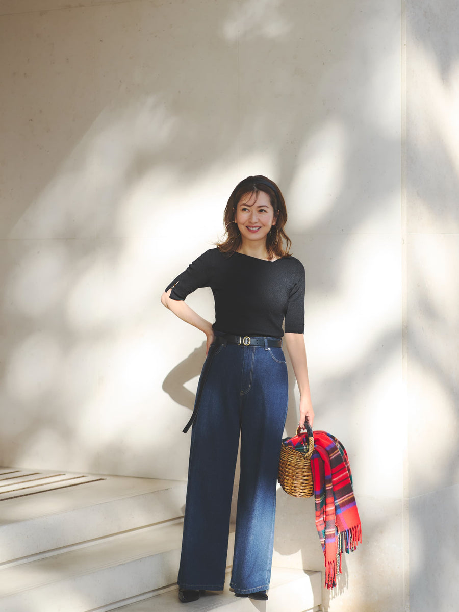 ＜CLASSY.掲載＞KUROKI DENIM フレアワイド-short & regular　[通常]