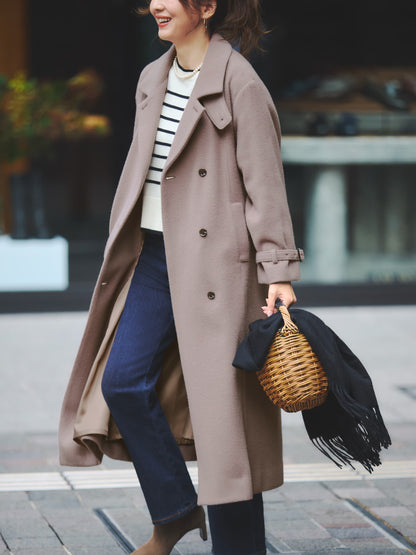 ＜sweetweb掲載＞セミダブルバックフレアウールコート-short & regular　[通常]