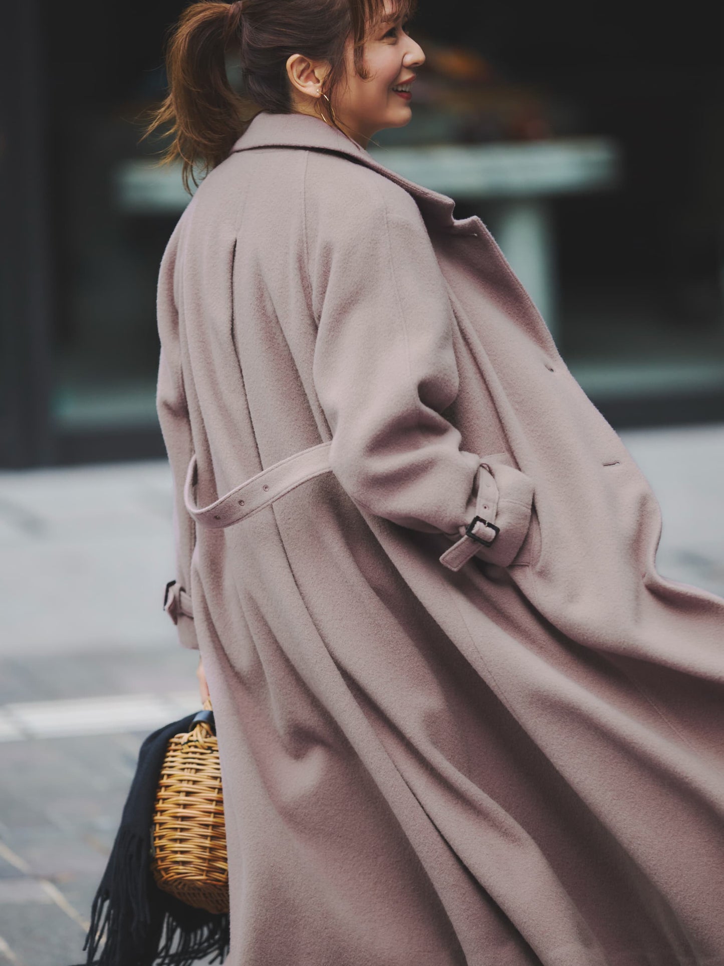 ＜sweetweb掲載＞セミダブルバックフレアウールコート-short & regular　[通常]