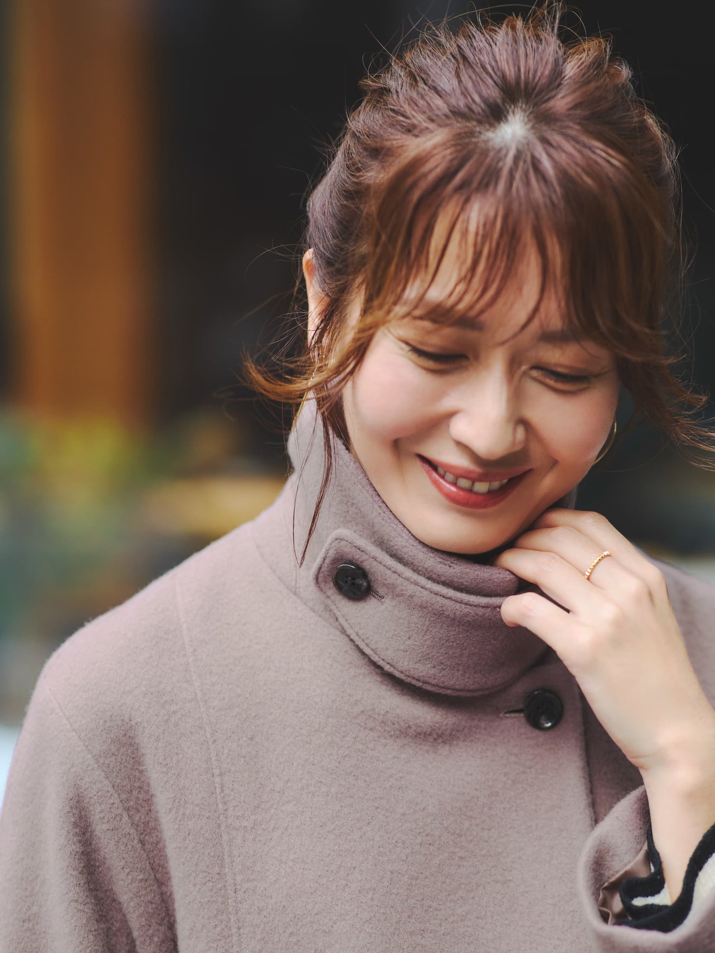 ＜sweetweb掲載＞セミダブルバックフレアウールコート-short & regular　[通常]