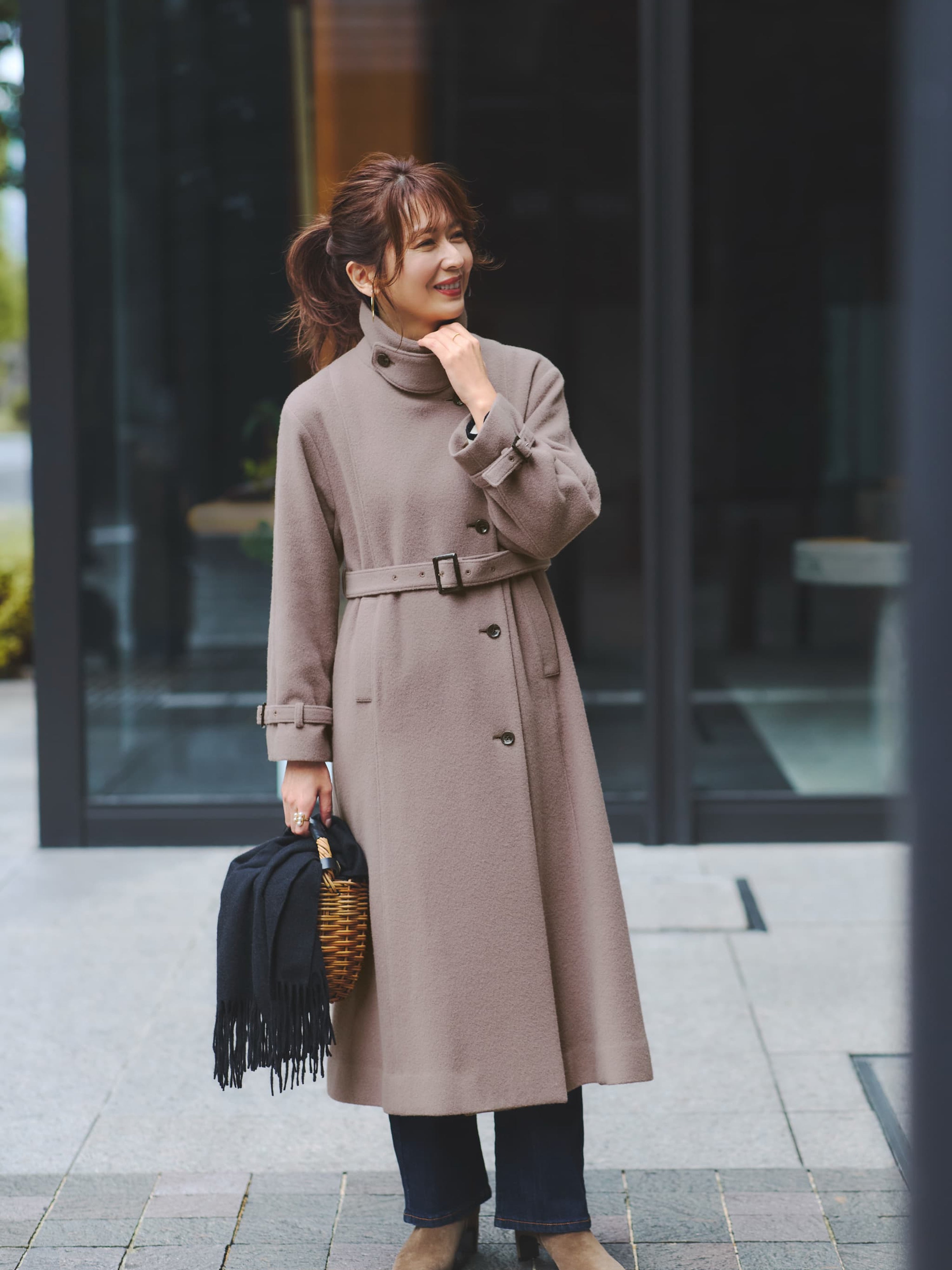 セミダブルバックフレアウールコート-short & regular | 小柄・低身長