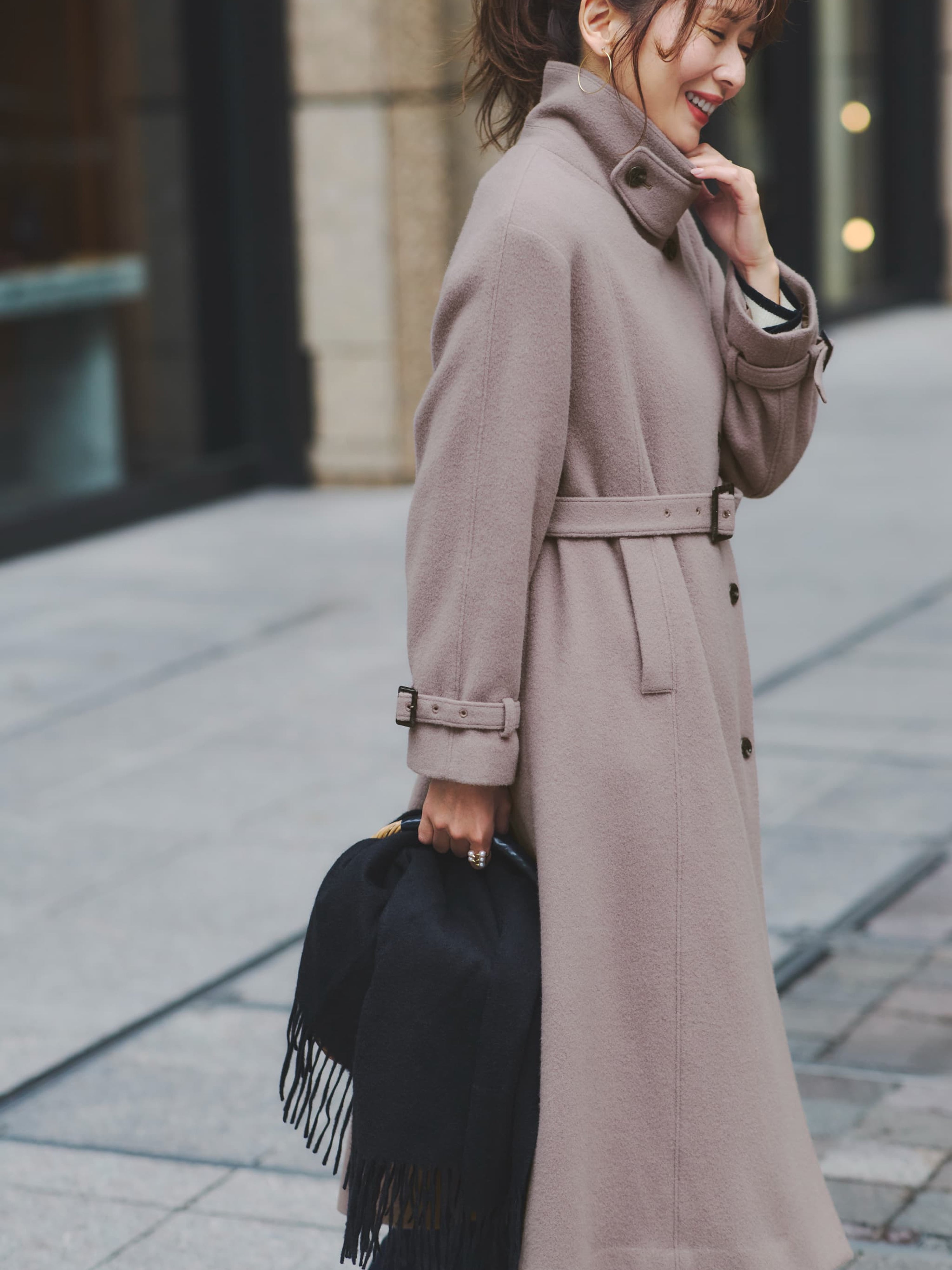 セミダブルバックフレアウールコート-short & regular | 小柄・低身長