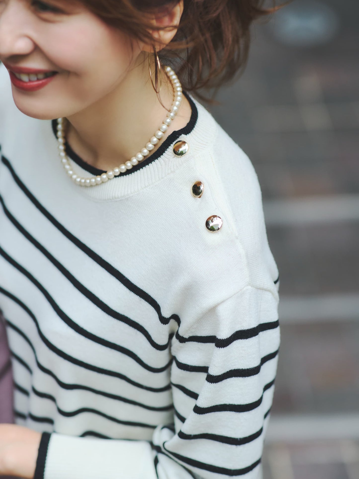 パネルボーダーゆるニット　[通常]