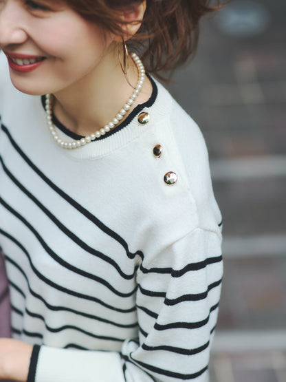 パネルボーダーゆるニット　[通常]