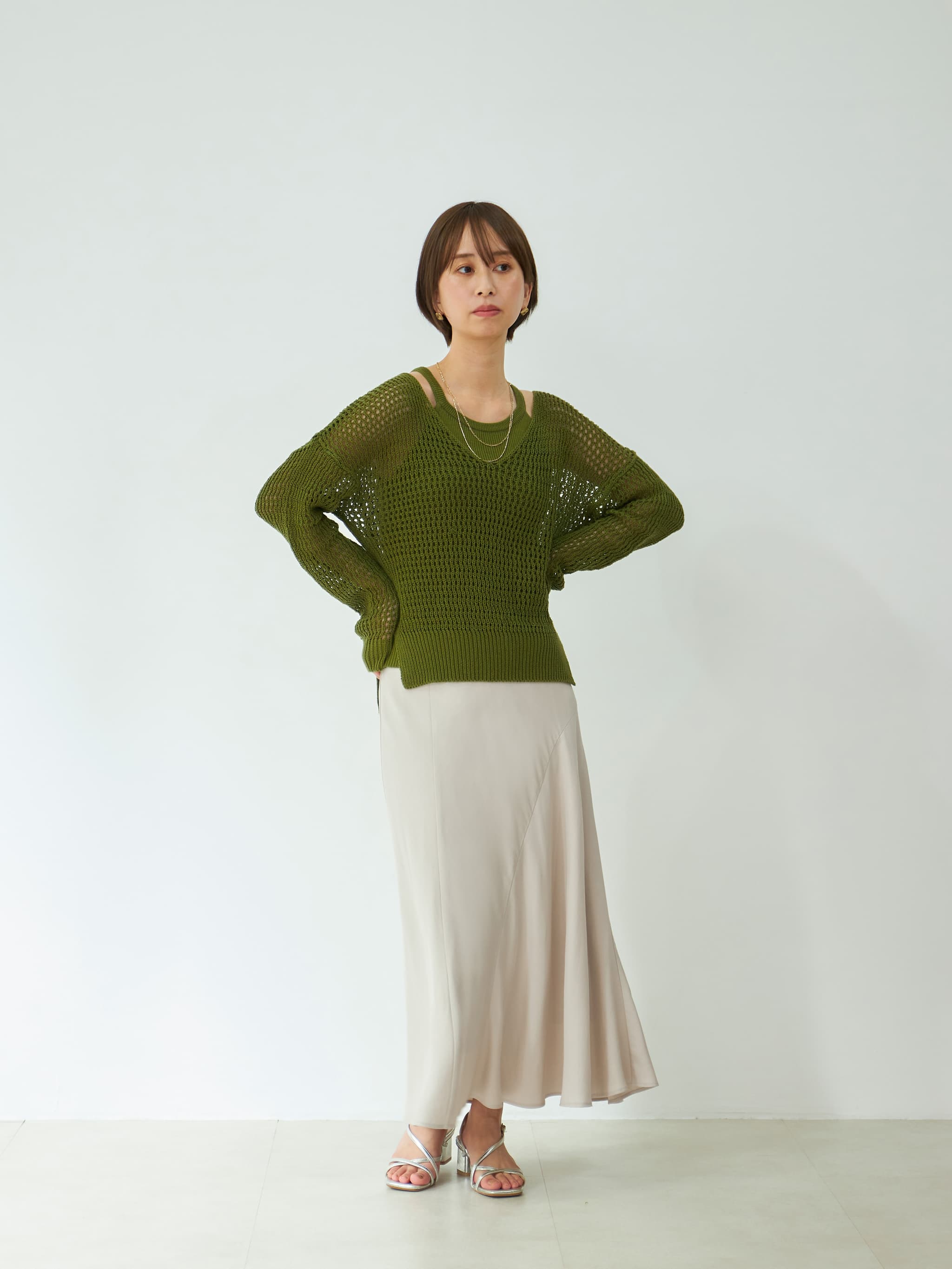 ヴィンテージツイルアシメバイアススカート | 小柄・低身長女性向け