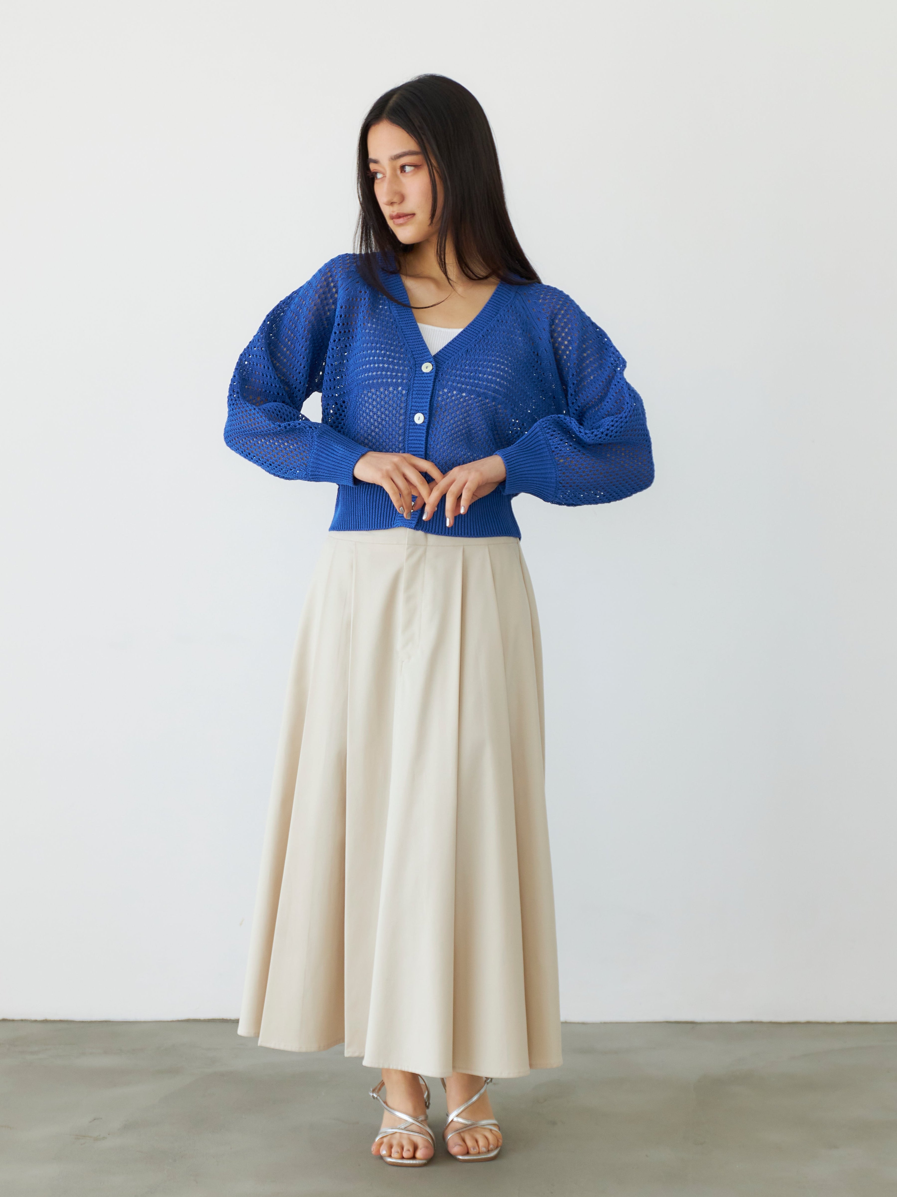 バックスリットメッシュカーディガン | 小柄・低身長女性向け