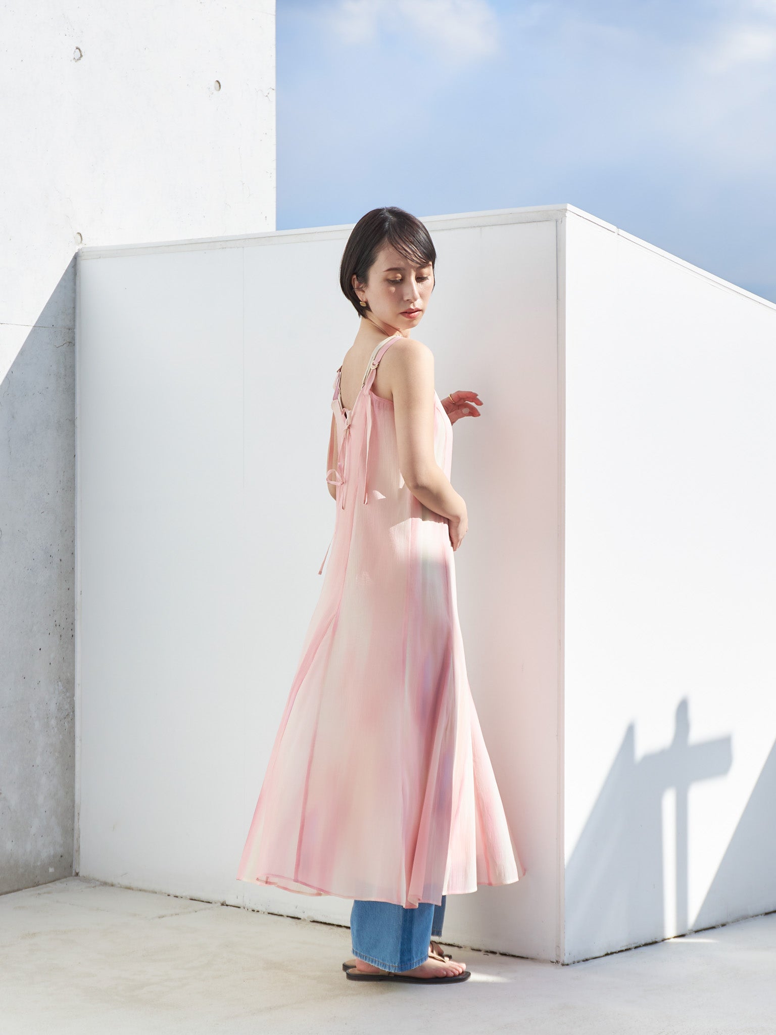 グラデーションマーブルキャミワンピースセット | 小柄・低身長女性